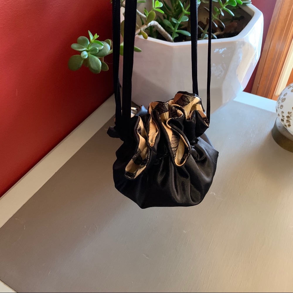 Small satin drawstring purse